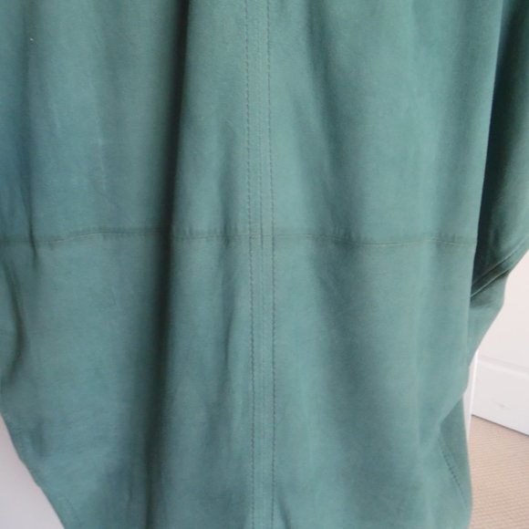 Muubaa Hi-Low Sinatra Drape Suede Turquoise Teal Top Relaxed Blouse 4 Small - Picture 7 of 11